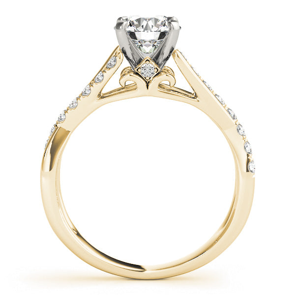 Double Row Split Shank Cathedral Engagement Ring