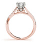 Double Row Split Shank Cathedral Engagement Ring