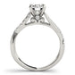 Double Row Split Shank Cathedral Engagement Ring