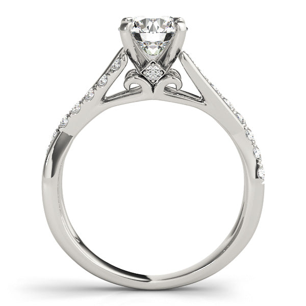 Double Row Split Shank Cathedral Engagement Ring