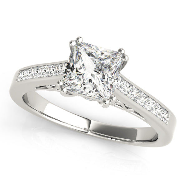 Channel Set Double Prong Engagement Ring
