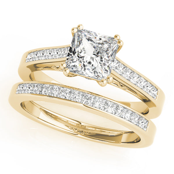 Channel Set Double Prong Engagement Ring