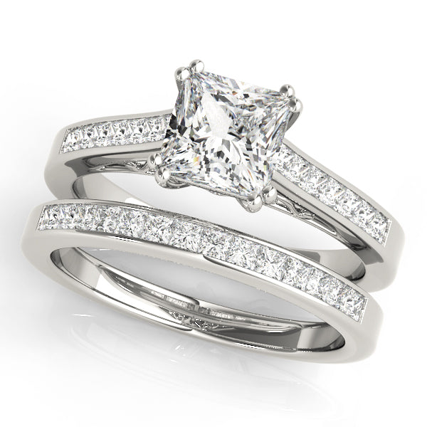 Channel Set Double Prong Engagement Ring