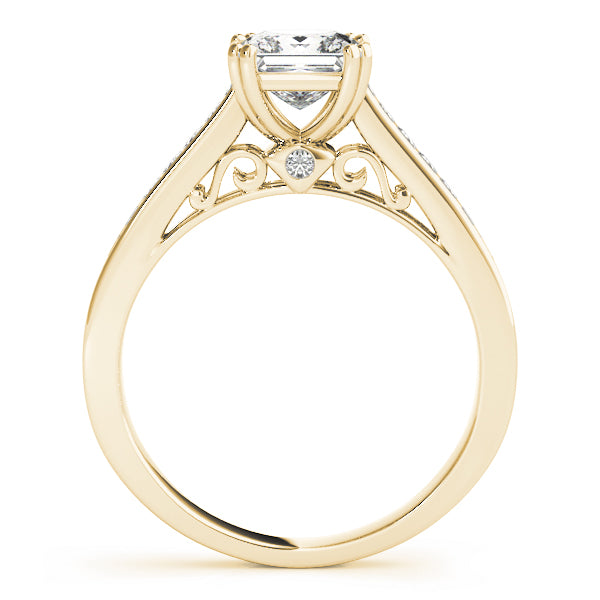 Channel Set Double Prong Engagement Ring