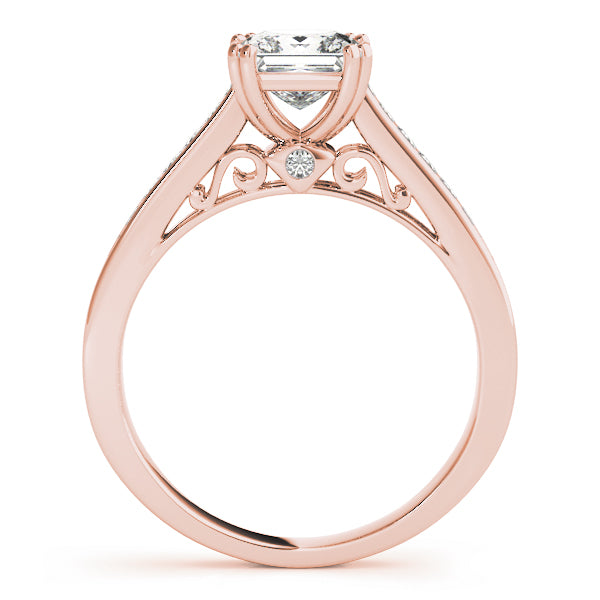 Channel Set Double Prong Engagement Ring