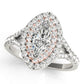 Double Halo Marquise Split Shank Engagement Ring