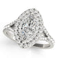 Double Halo Marquise Split Shank Engagement Ring