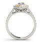 Double Halo Marquise Split Shank Engagement Ring