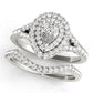 Pear Double Halo Split Shank Engagement Ring