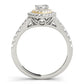 Pear Double Halo Split Shank Engagement Ring