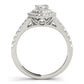 Pear Double Halo Split Shank Engagement Ring