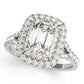 Double Halo Emerald Cut Engagement Ring