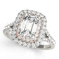 Double Halo Emerald Cut Engagement Ring