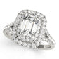 Double Halo Emerald Cut Engagement Ring