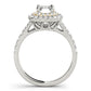 Double Halo Emerald Cut Engagement Ring
