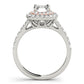 Double Halo Emerald Cut Engagement Ring