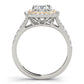 Cushion Cut Split Shank Double Halo Engagement Ring