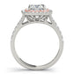 Cushion Cut Split Shank Double Halo Engagement Ring