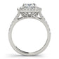 Cushion Cut Split Shank Double Halo Engagement Ring