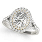 Oval Double Halo Split Shank Engagement Ring