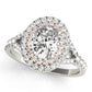 Oval Double Halo Split Shank Engagement Ring