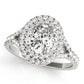 Oval Double Halo Split Shank Engagement Ring