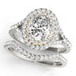 Oval Double Halo Split Shank Engagement Ring