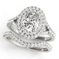 Oval Double Halo Split Shank Engagement Ring