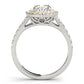 Oval Double Halo Split Shank Engagement Ring