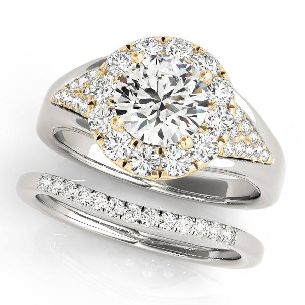 Vintage Round Halo Engagement Ring