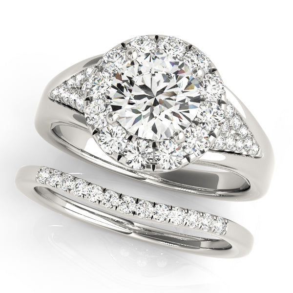 Vintage Round Halo Engagement Ring