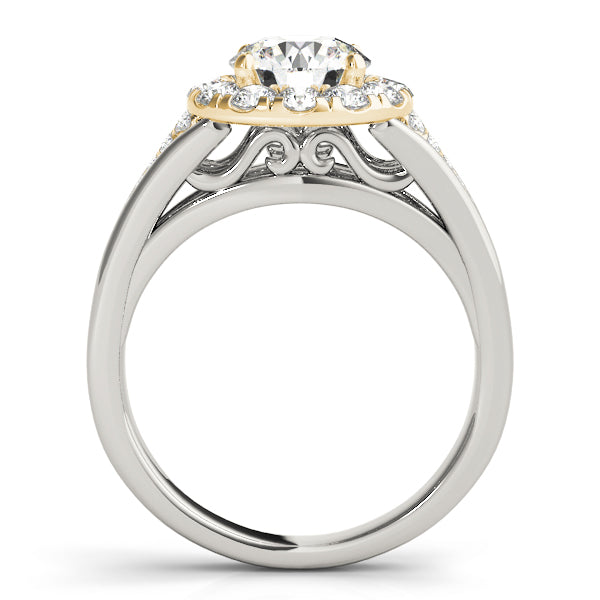 Vintage Round Halo Engagement Ring