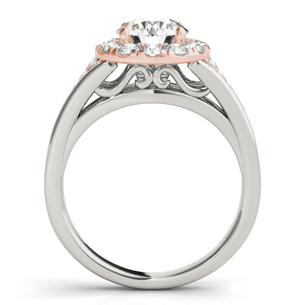 Vintage Round Halo Engagement Ring