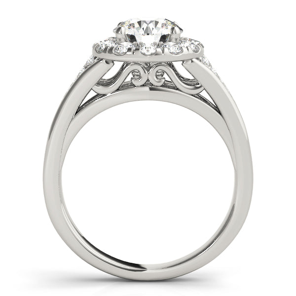 Vintage Round Halo Engagement Ring