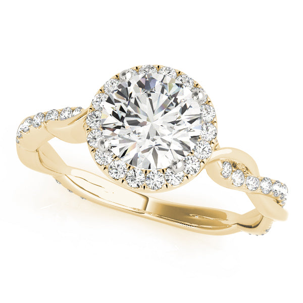 Round Twisting Halo Engagement Ring