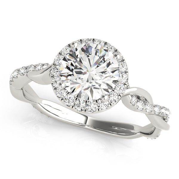 Round Twisting Halo Engagement Ring