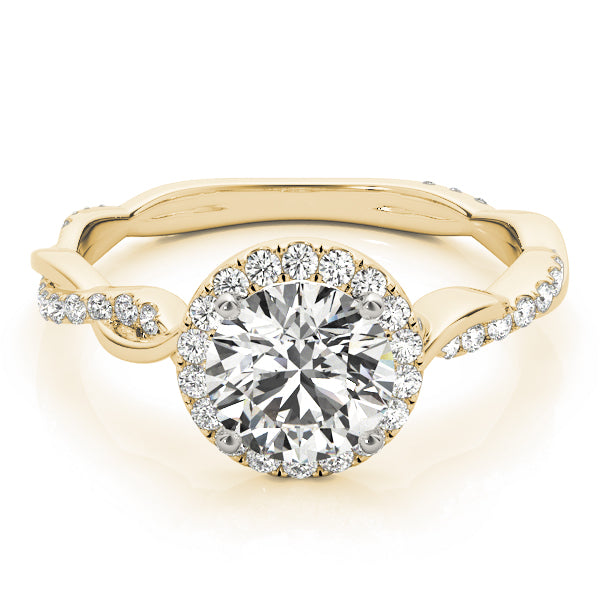 Round Twisting Halo Engagement Ring
