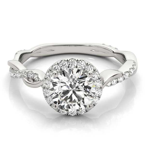 Round Twisting Halo Engagement Ring