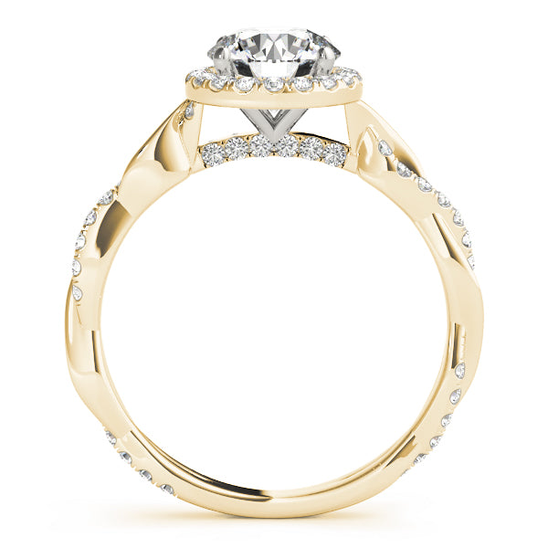 Round Twisting Halo Engagement Ring