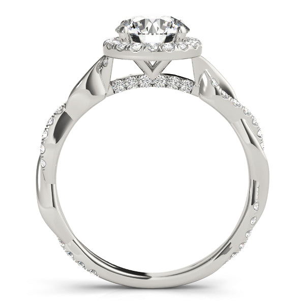 Round Twisting Halo Engagement Ring
