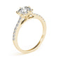 Vintage Floral Shape U-Prong Halo Engagement Ring