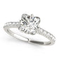 Vintage Floral Shape U-Prong Halo Engagement Ring