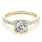 Vintage Floral Shape U-Prong Halo Engagement Ring