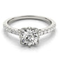 Vintage Floral Shape U-Prong Halo Engagement Ring