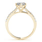 Vintage Floral Shape U-Prong Halo Engagement Ring