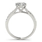 Vintage Floral Shape U-Prong Halo Engagement Ring