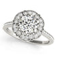 Single Row Halo Floral Milgrain Engagement Rings