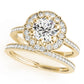 Single Row Halo Floral Milgrain Engagement Rings