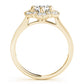 Single Row Halo Floral Milgrain Engagement Rings