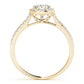 Single Row Cathedral Halo Engagement Ring